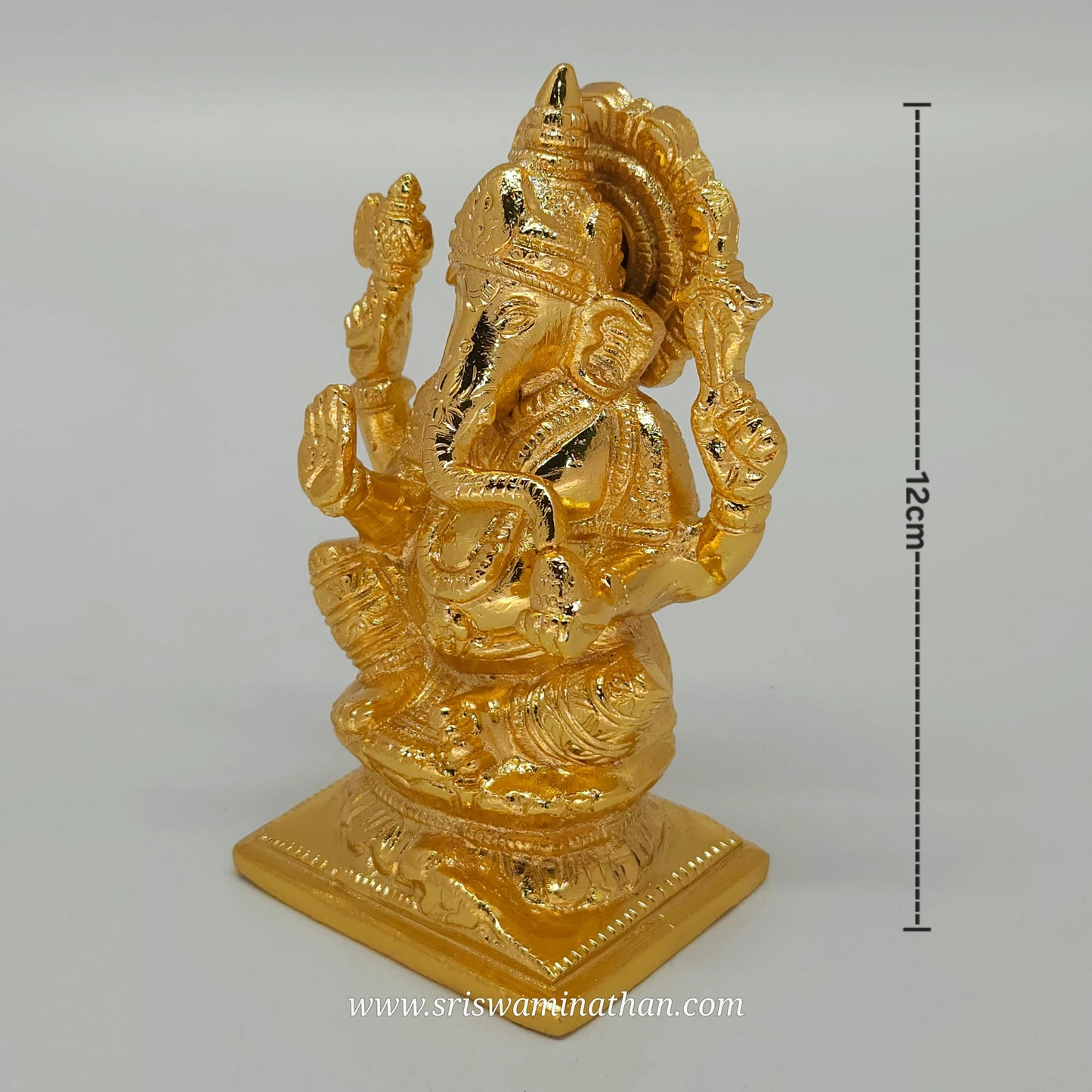 Brass Lord Ganesha Idol – Golden Finish | 5 inches