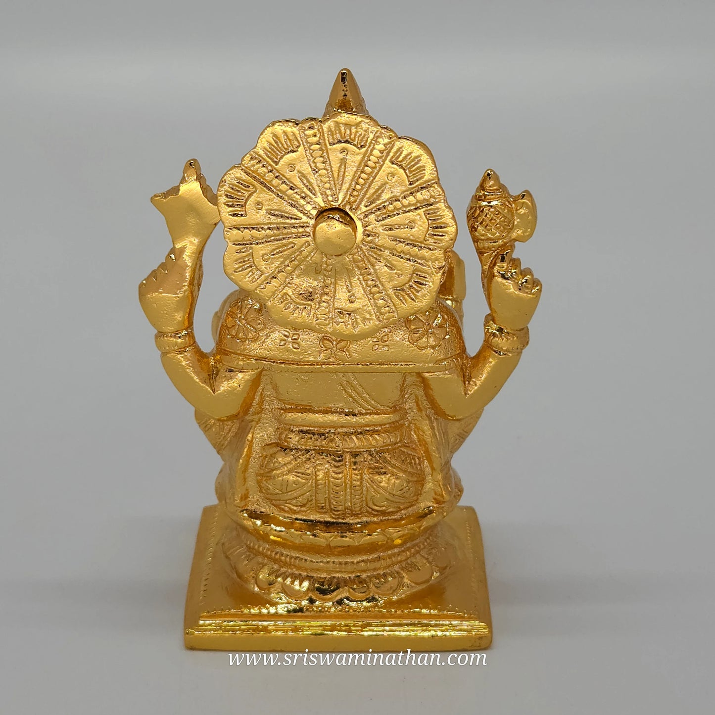 Brass Lord Ganesha Idol – Golden Finish | 5 inches