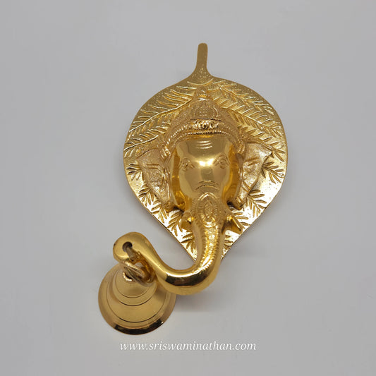 Brass Ganesha Wall Hanging with Bell – Vastu & Home Décor