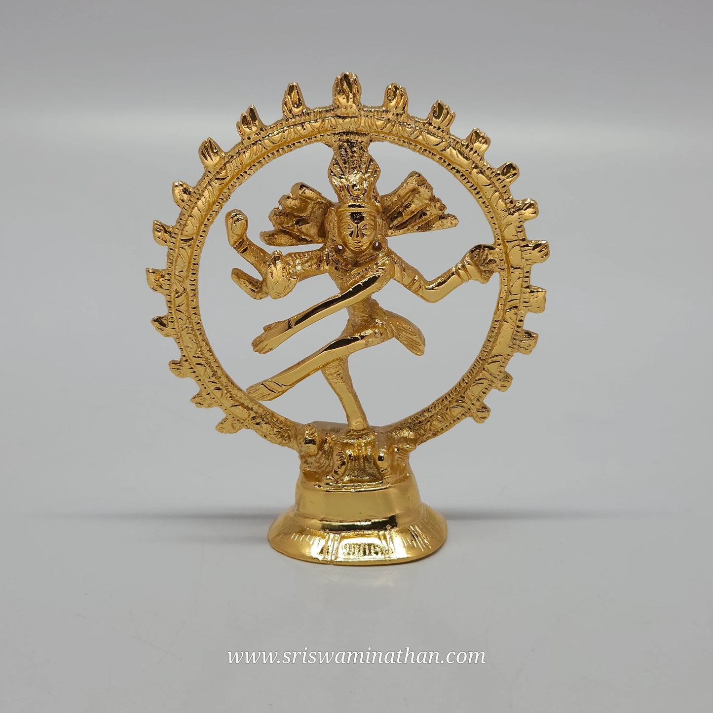 4 Inch Brass Natarajar Idol - Lord Shiva Cosmic Dance Statue