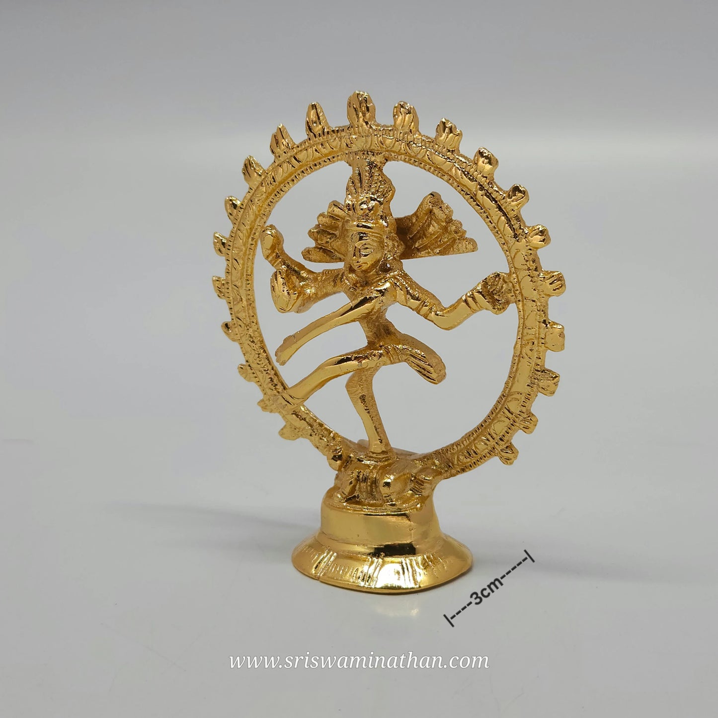 4 Inch Brass Natarajar Idol - Lord Shiva Cosmic Dance Statue
