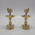Brass Kerala Peacock Oil Lamp - 7 Inches Traditional Deepam