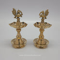 Brass Kerala Peacock Oil Lamp - 7 Inches Traditional Deepam
