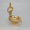 Om Muruga Kartikeya Vel Vilakku brass lamp - Traditional Thaipusam worship lamp from Tamil Nadu