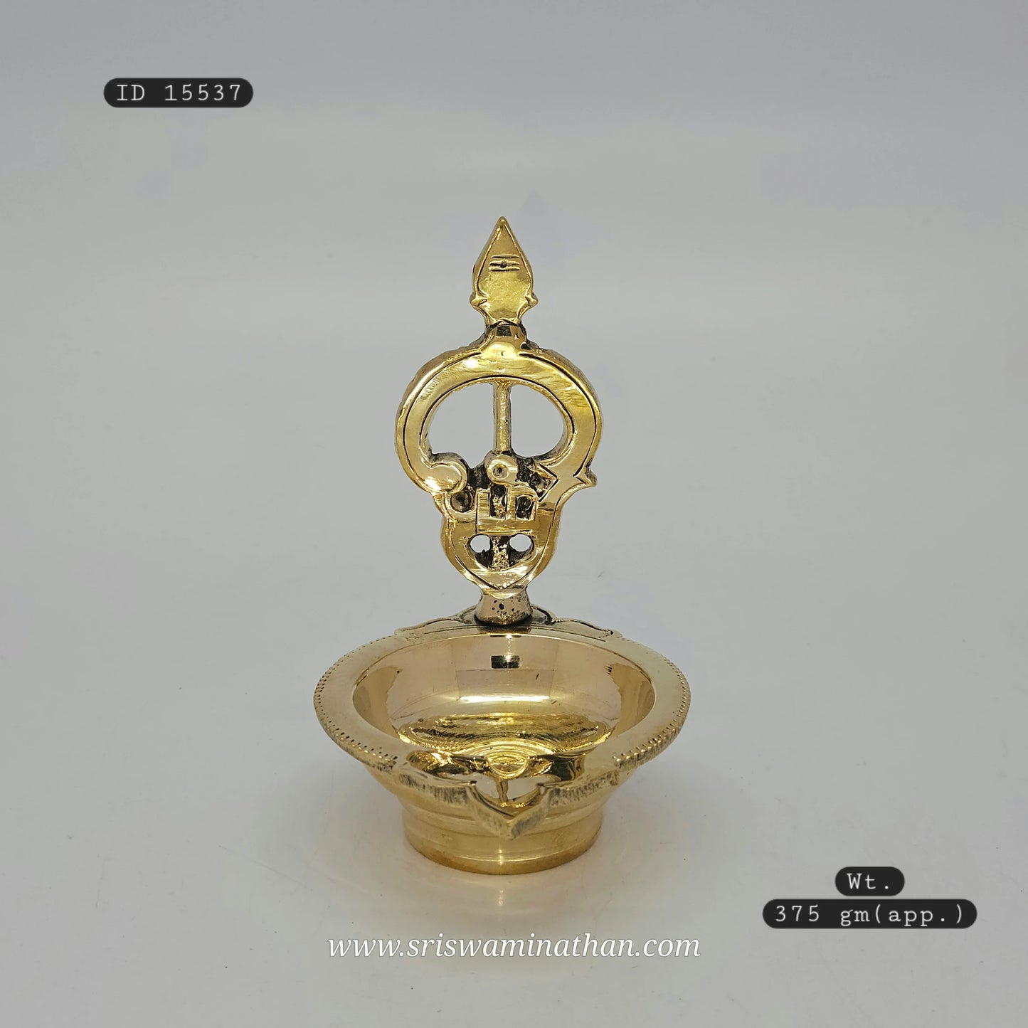 Muruga brass vilakku with Vel motif - Traditional Tamil Nadu lamp for Lord Murugan worship