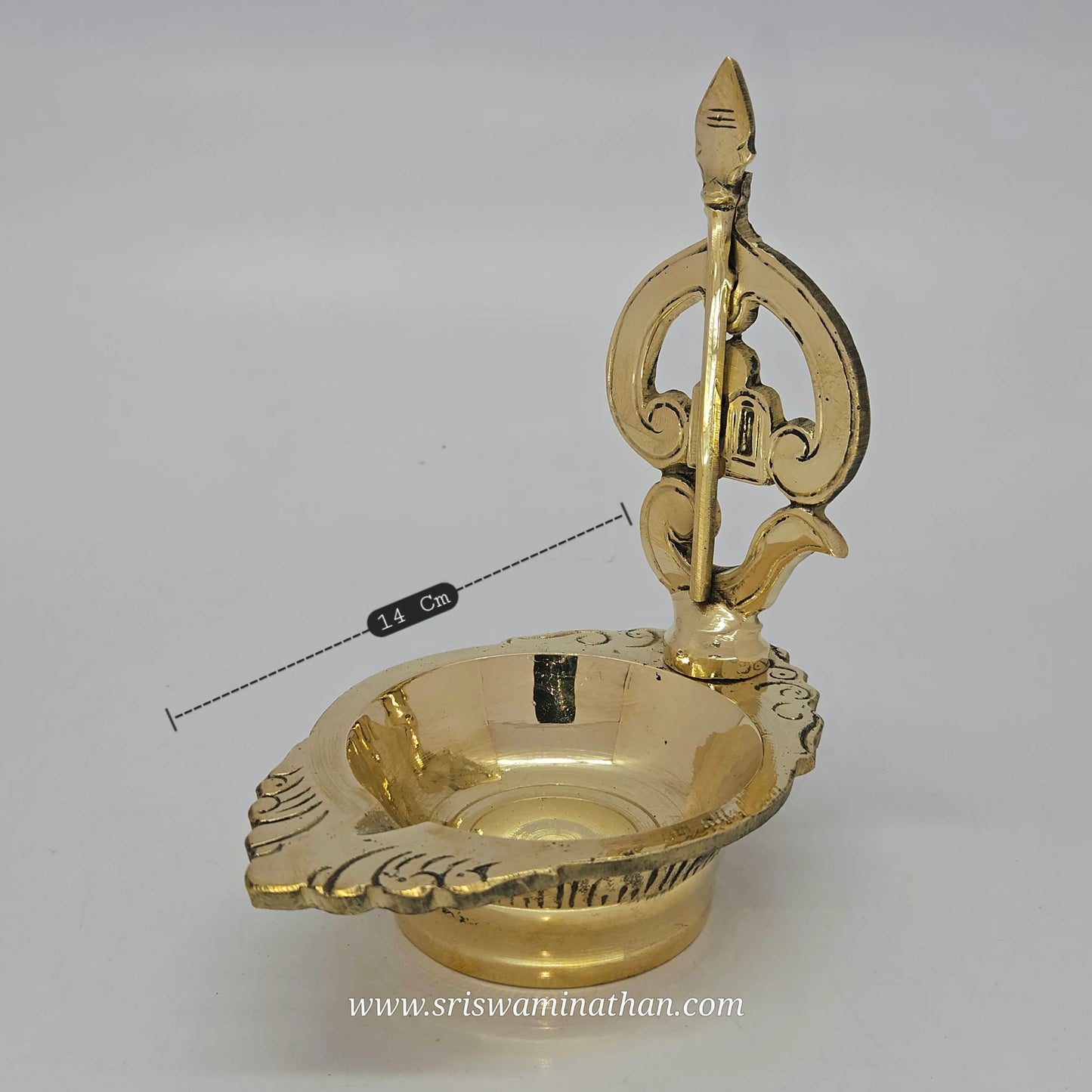 Lord Murugan Kartikeya brass lamp - Traditional Tamil Nadu vilakku for Thaipusam devotion