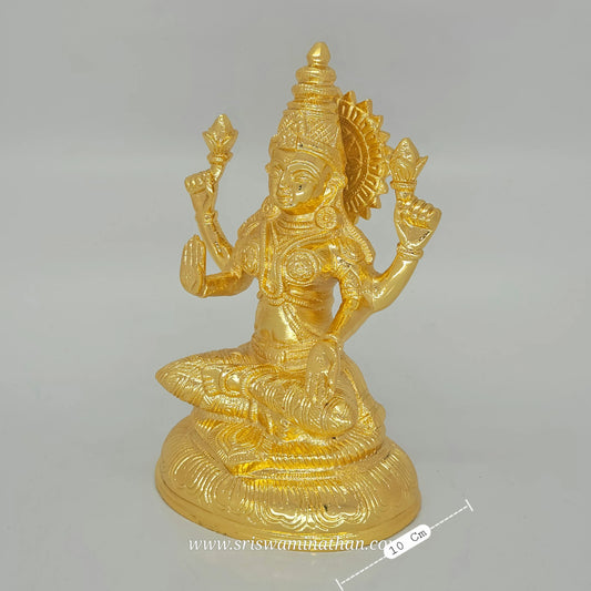 Lakshmi Brass Statue 7.5" - Goddess of Wealth & Prosperity