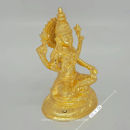Lakshmi Brass Statue 7.5" - Goddess of Wealth & Prosperity