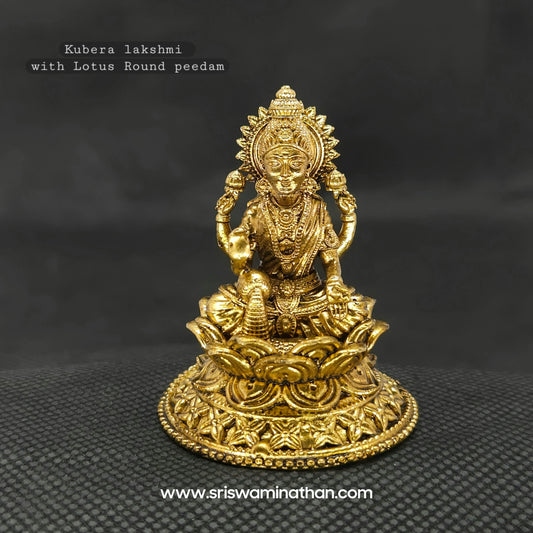 Lakshmi Sitting On Elegant Round Lotus
