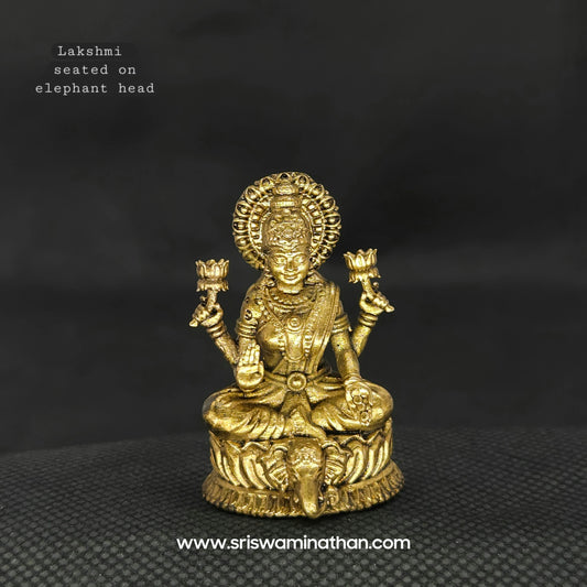 1.5" Lakshmi Seated on Elephant Head Peedam