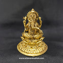 Ganesh Sitting on Elegant Round Lotus