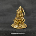 Ganesh Sitting on Elegant Round Lotus