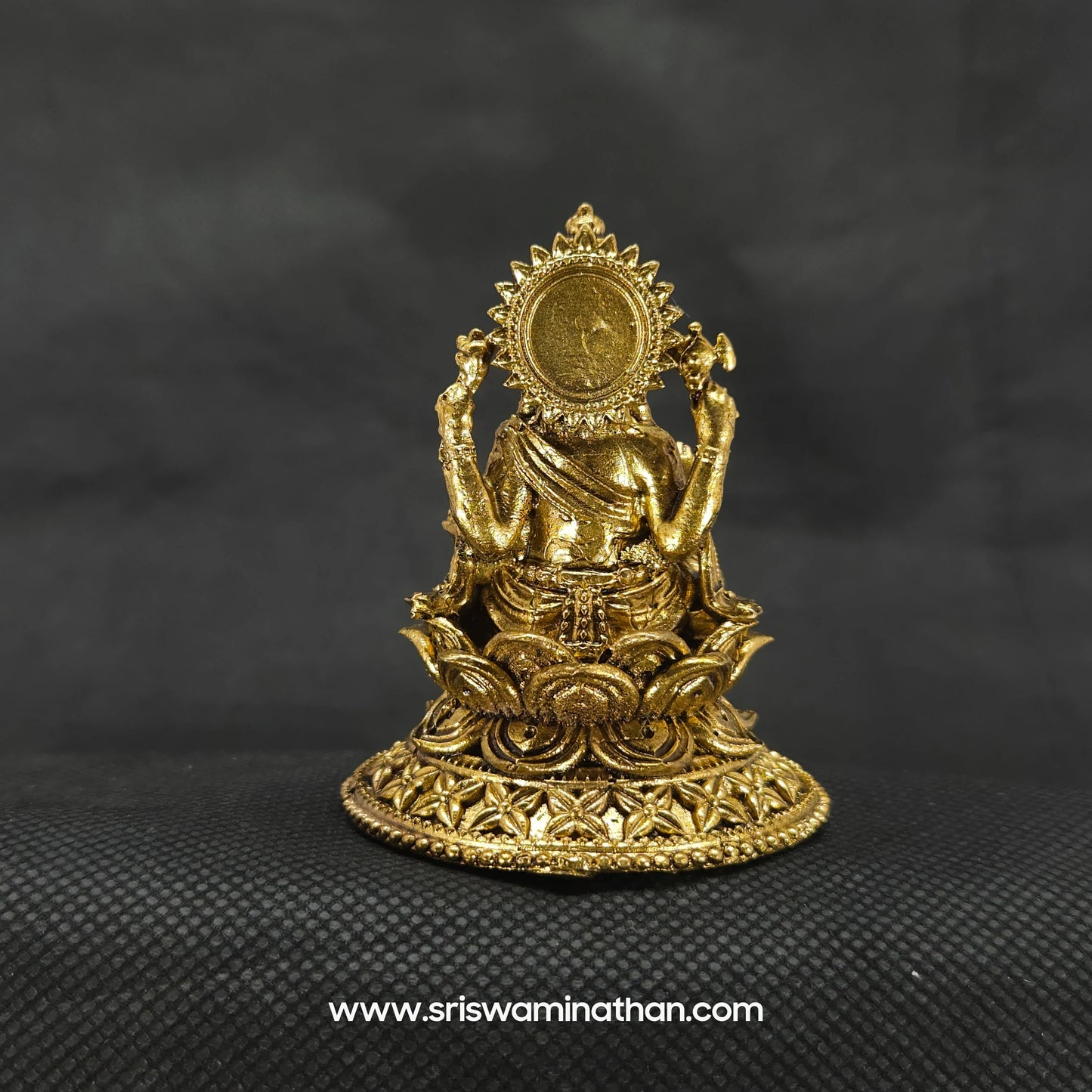 Ganesh Sitting on Elegant Round Lotus