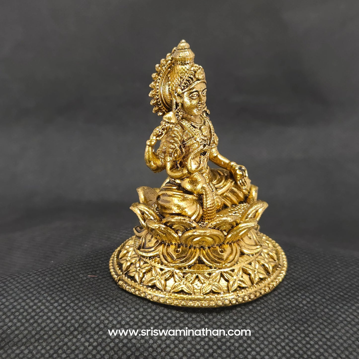 Lakshmi Sitting On Elegant Round Lotus