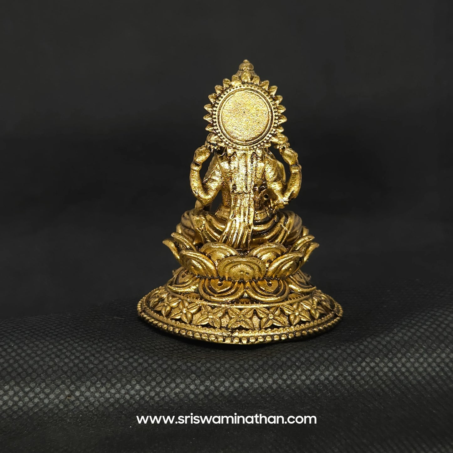 Lakshmi Sitting On Elegant Round Lotus