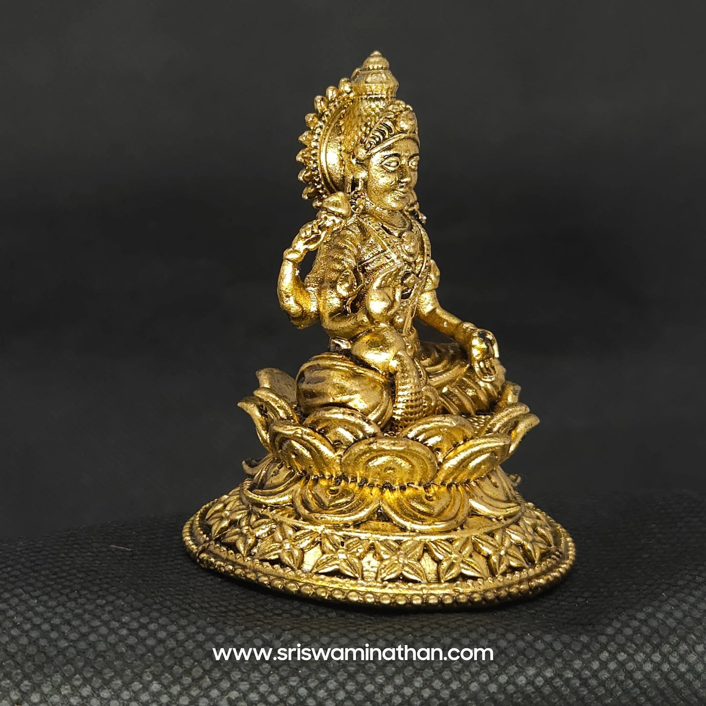 Lakshmi Sitting On Elegant Round Lotus