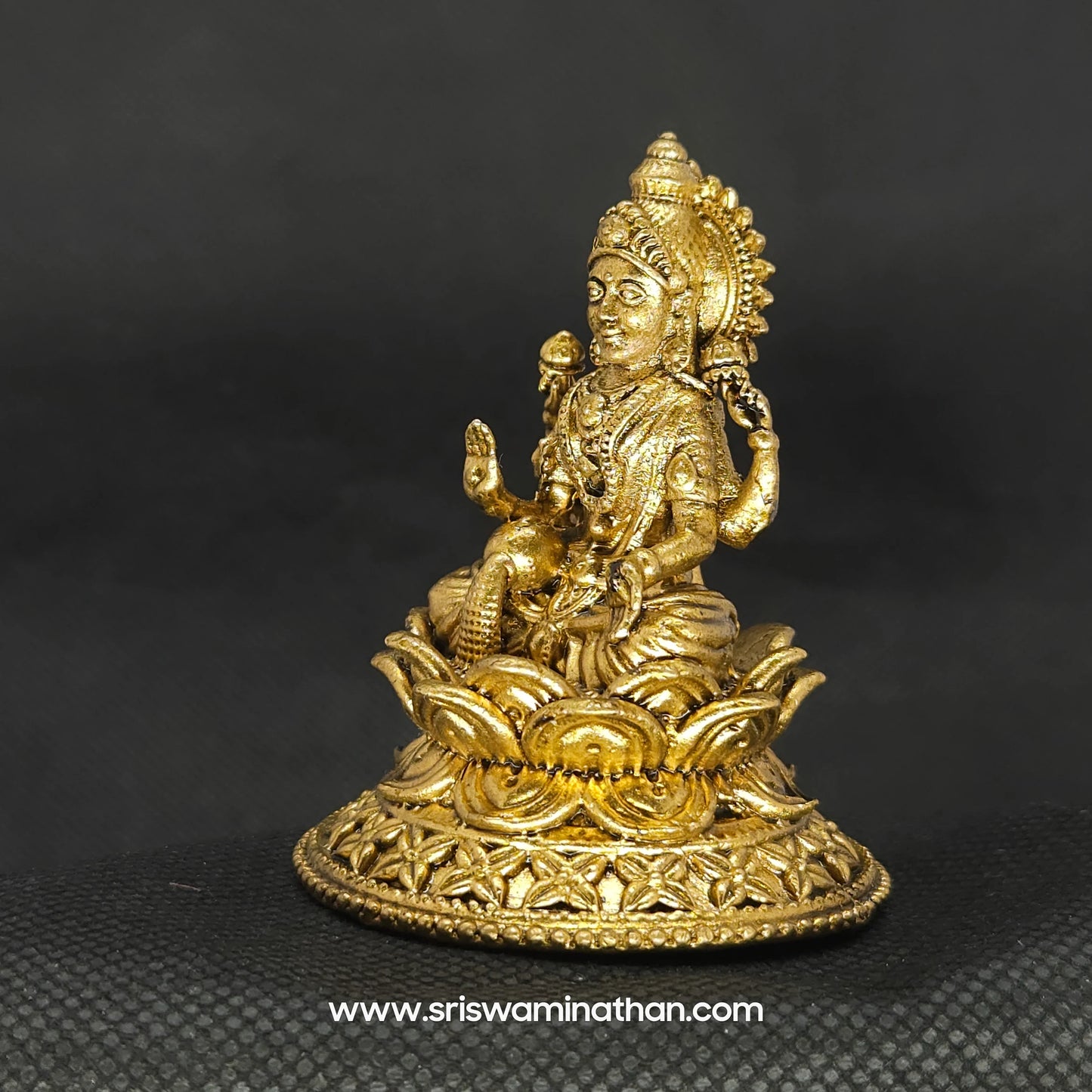 Lakshmi Sitting On Elegant Round Lotus