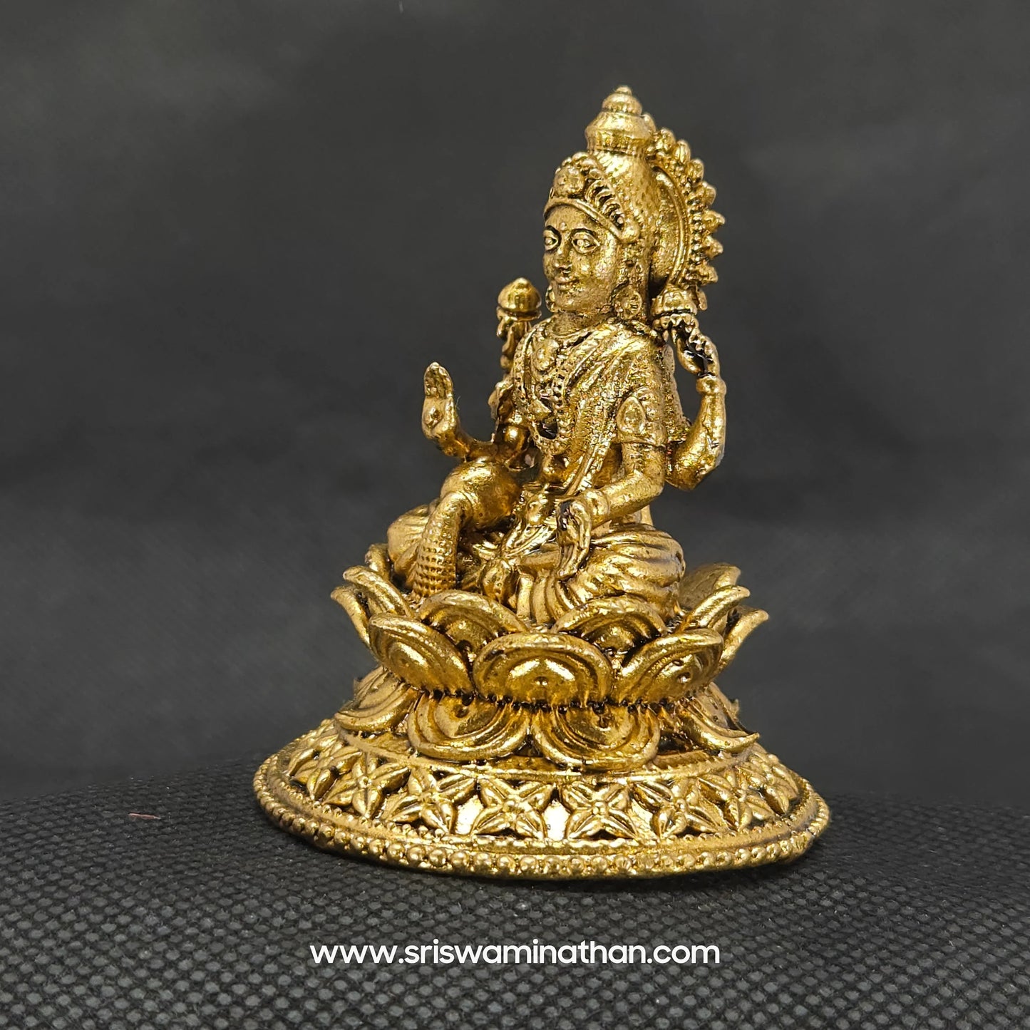 Lakshmi Sitting On Elegant Round Lotus