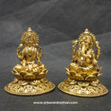 Ganesh Sitting on Elegant Round Lotus