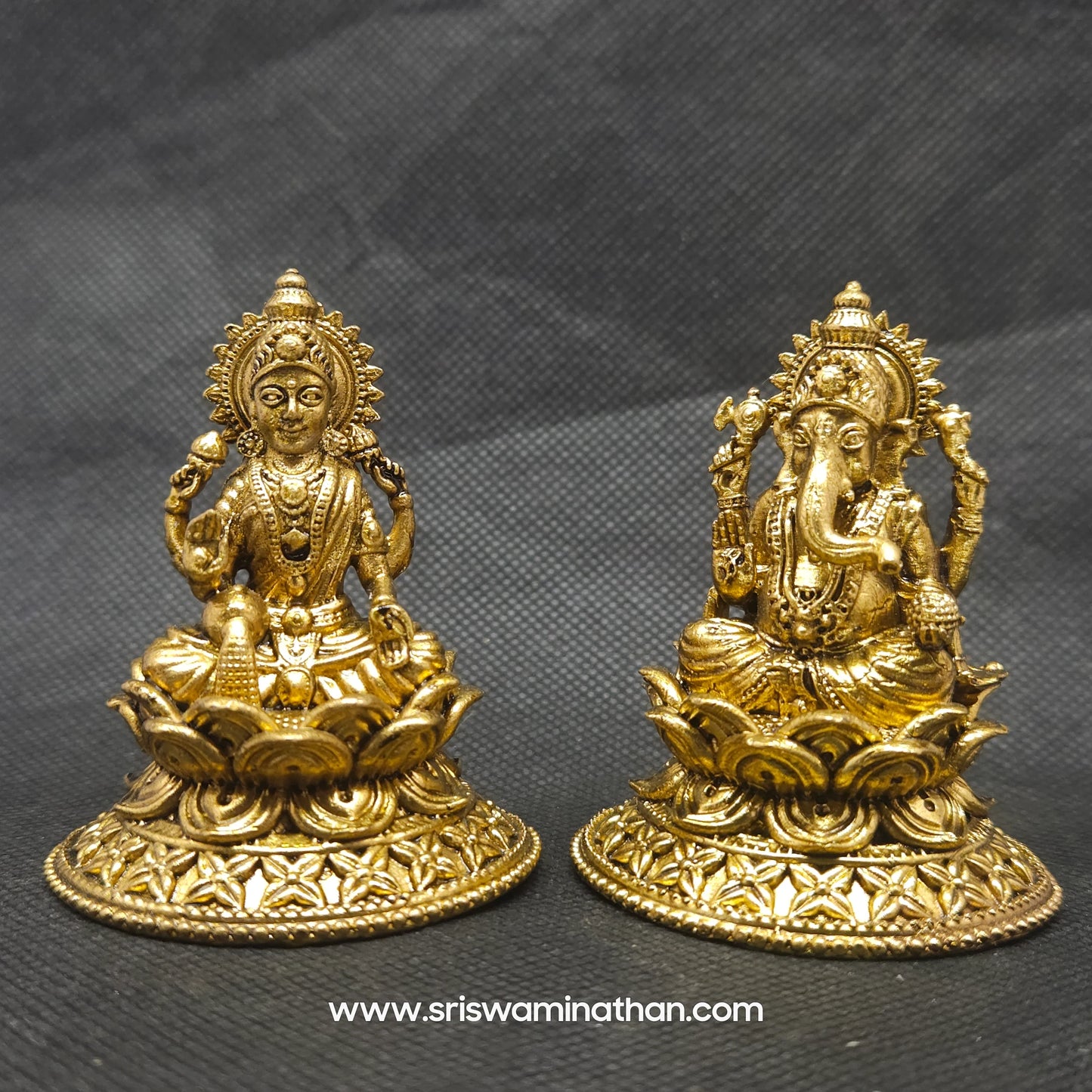 Ganesh Sitting on Elegant Round Lotus