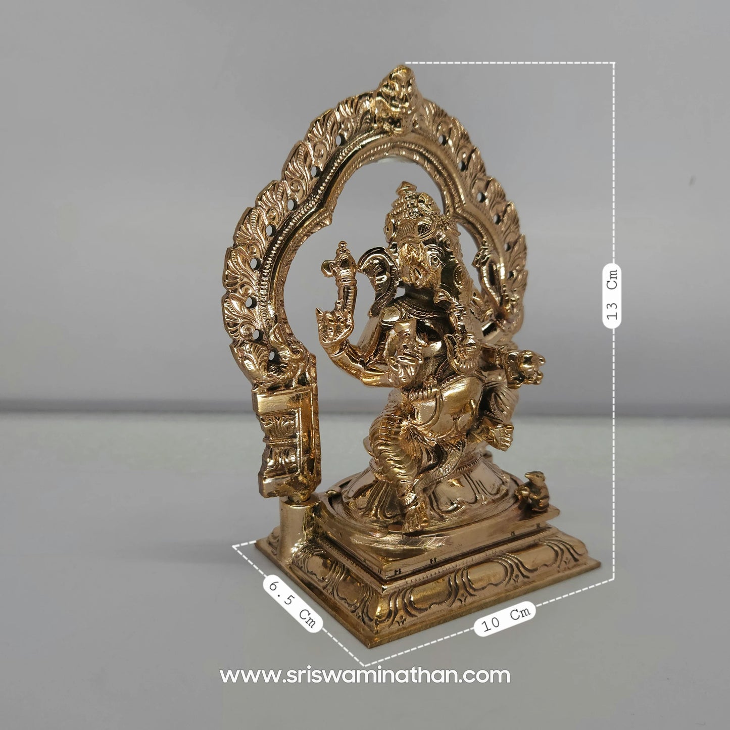 Thiruvatchi Vinayagar Panchaloha Statue 5 Inch - Ganesha on Throne