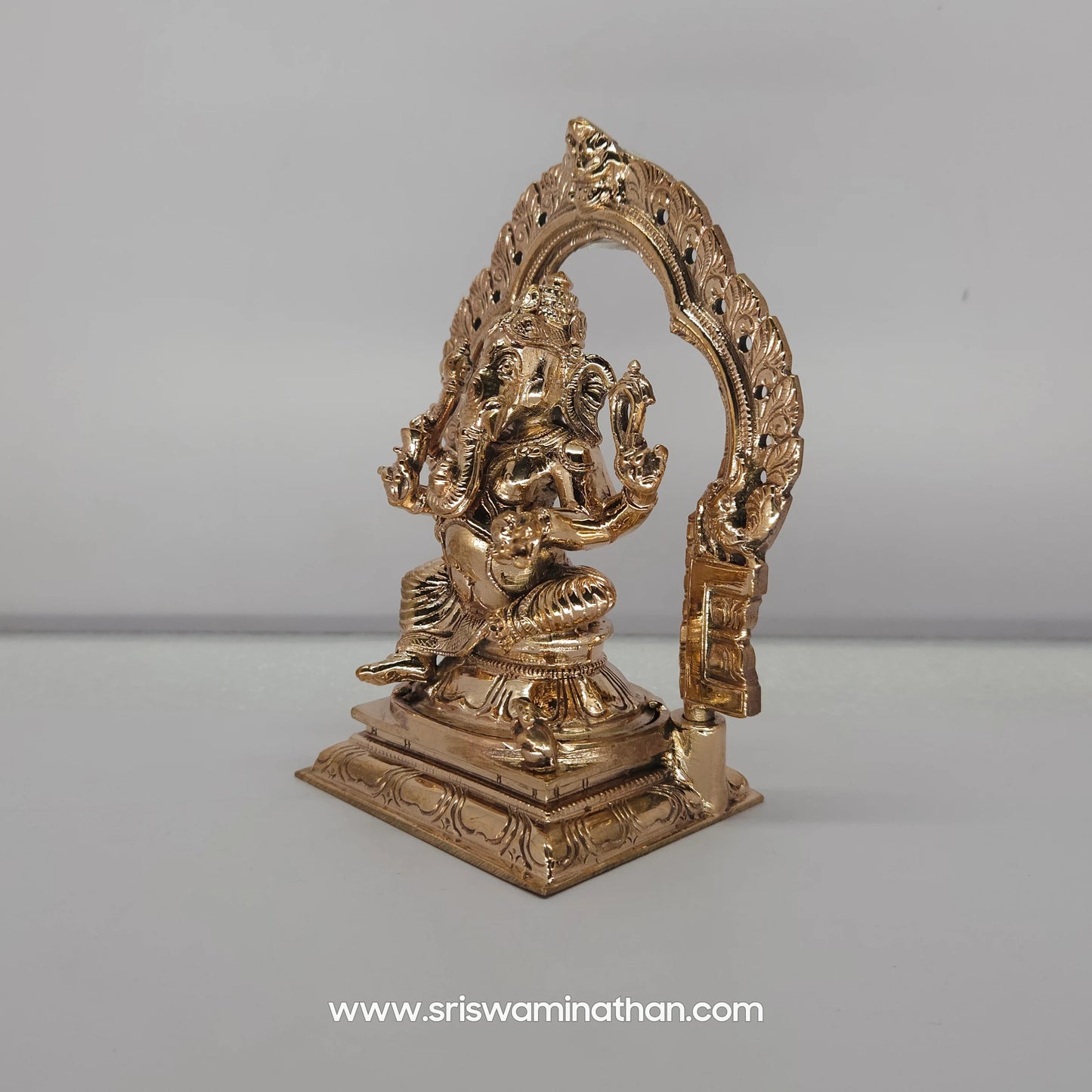 Thiruvatchi Vinayagar Panchaloha Statue 5 Inch - Ganesha on Throne