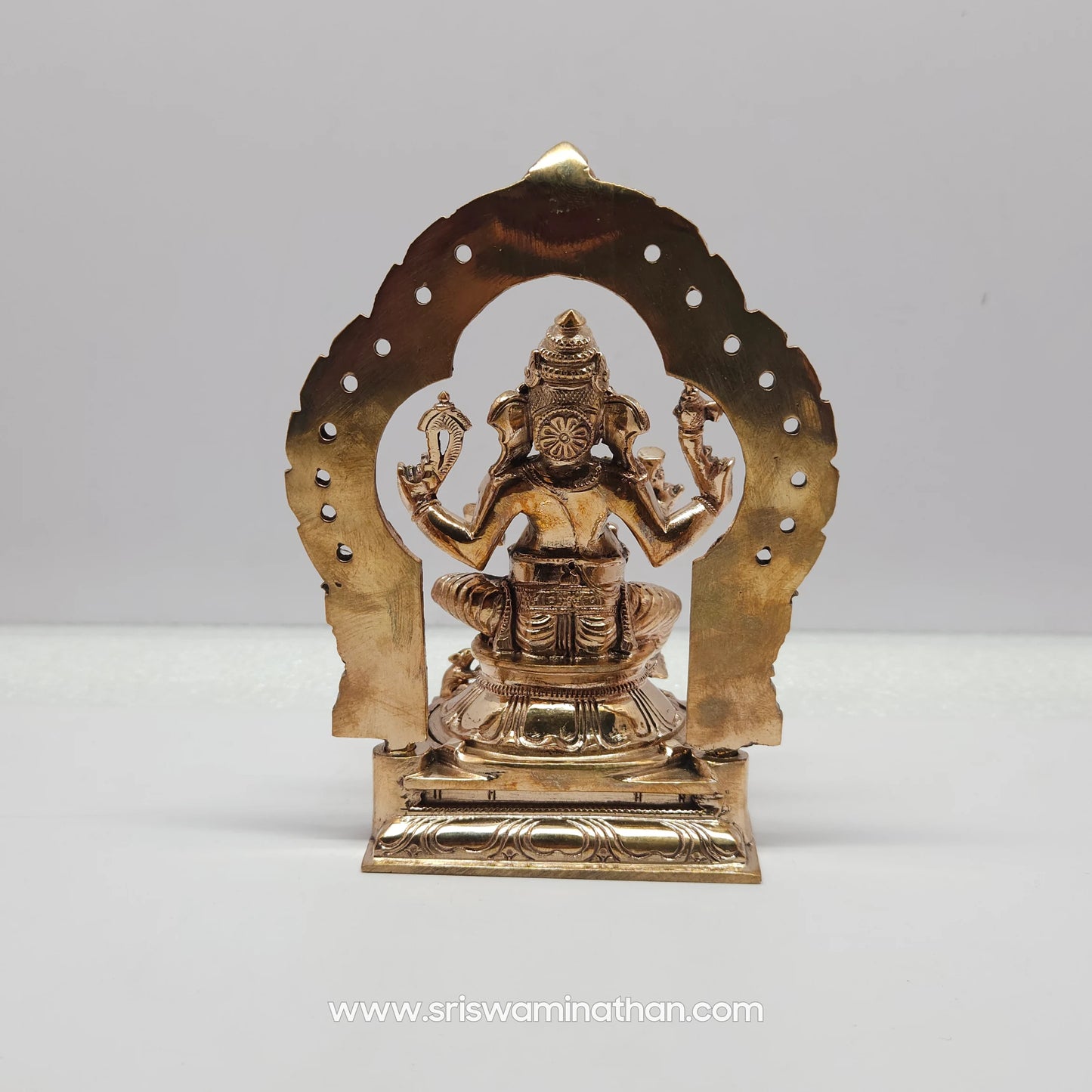 Thiruvatchi Vinayagar Panchaloha Statue 5 Inch - Ganesha on Throne