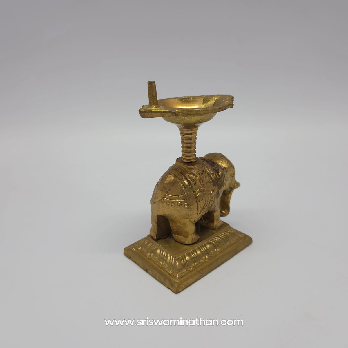 Handmade brass elephant lamp