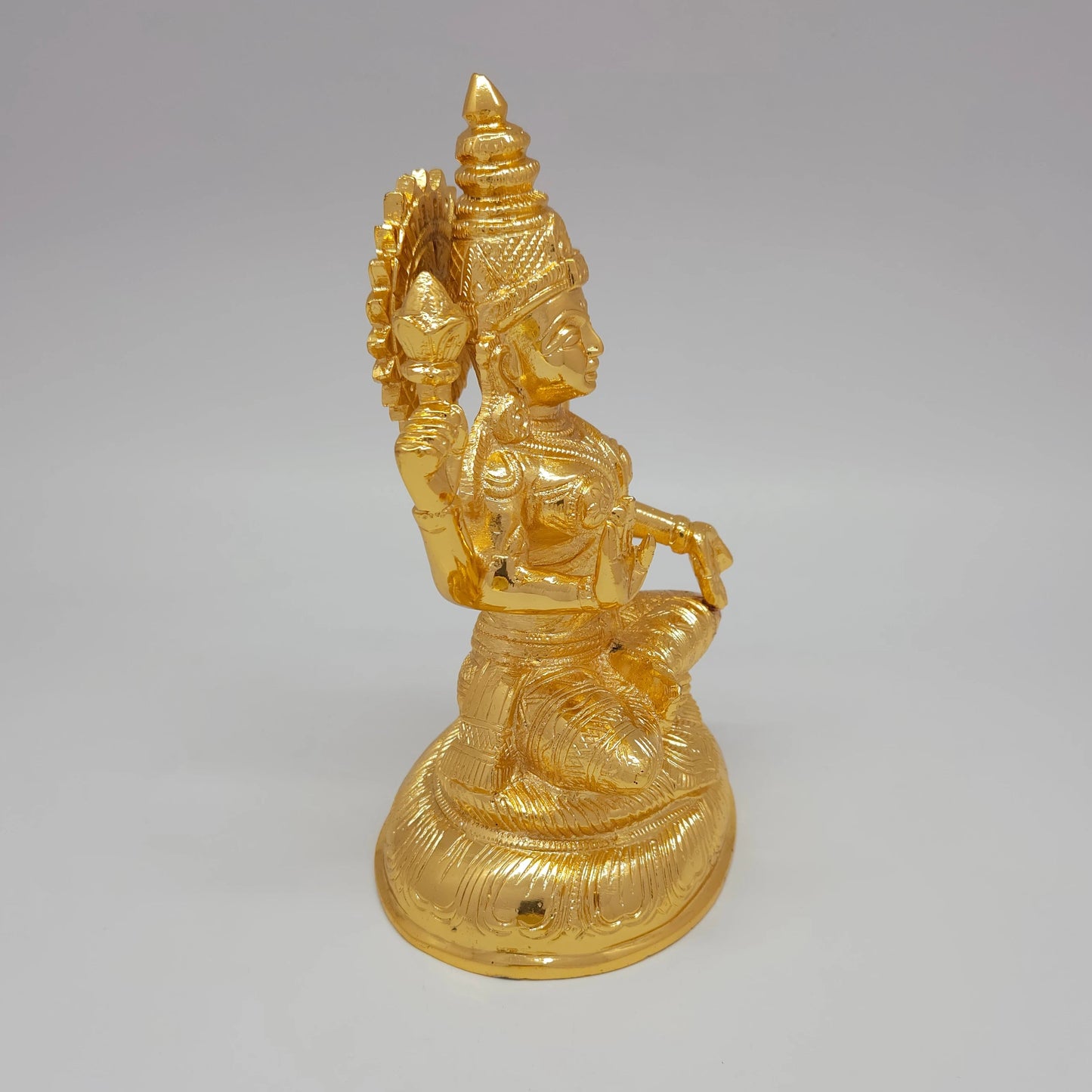Lakshmi Brass Statue 7.5" - Goddess of Wealth & Prosperity