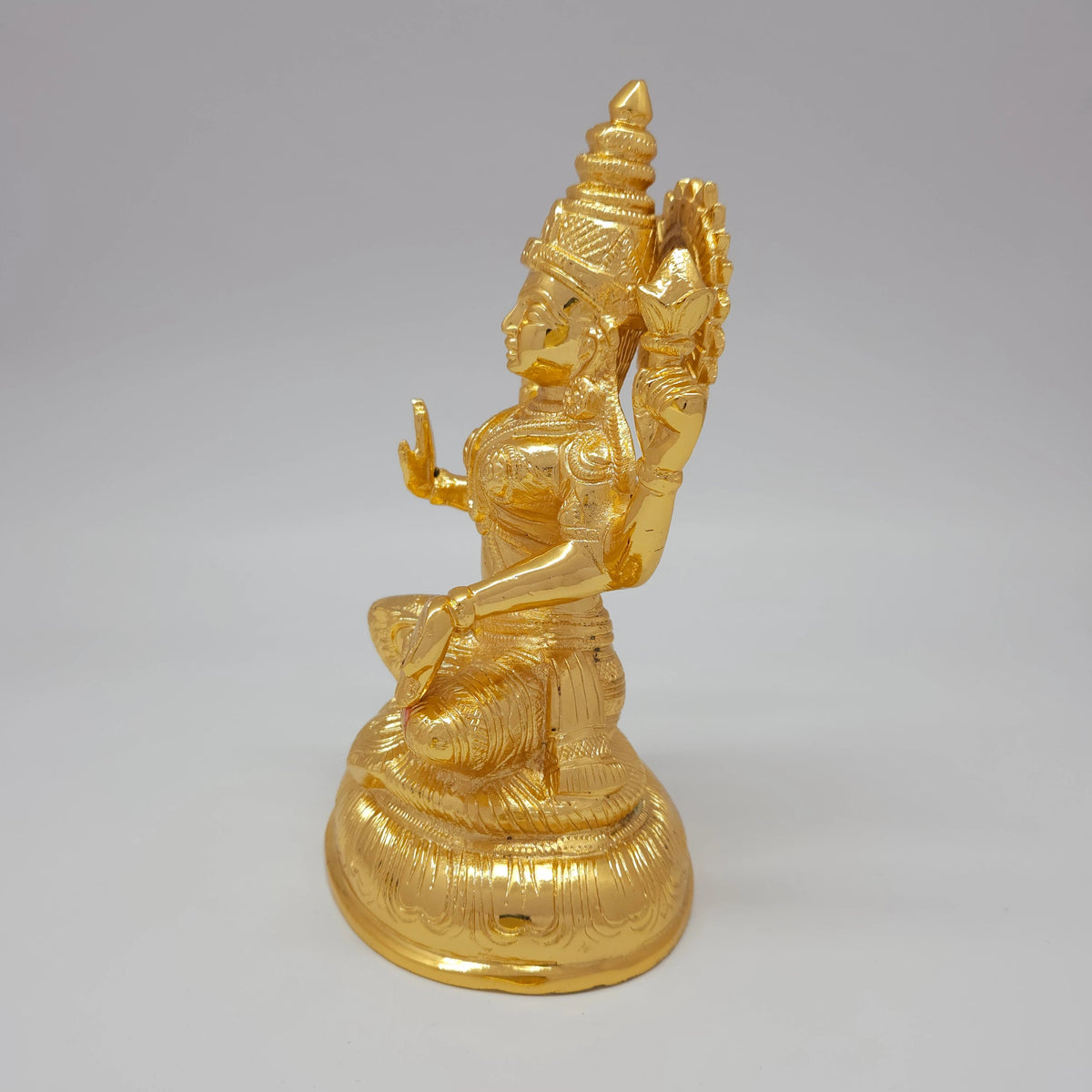 Lakshmi Brass Statue 7.5" - Goddess of Wealth & Prosperity