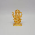 Edampuri Vinayagar Gold Idol – Left Trunk Lalitasana | Mooshika Vahana | Solid Brass Gold Polish | 12 cm
