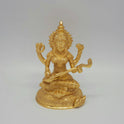 Authentic 7.5" Golden Saraswathi Devi Brass Idol - Traditional Knowledge Goddess