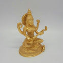 Authentic 7.5" Golden Saraswathi Devi Brass Idol - Traditional Knowledge Goddess
