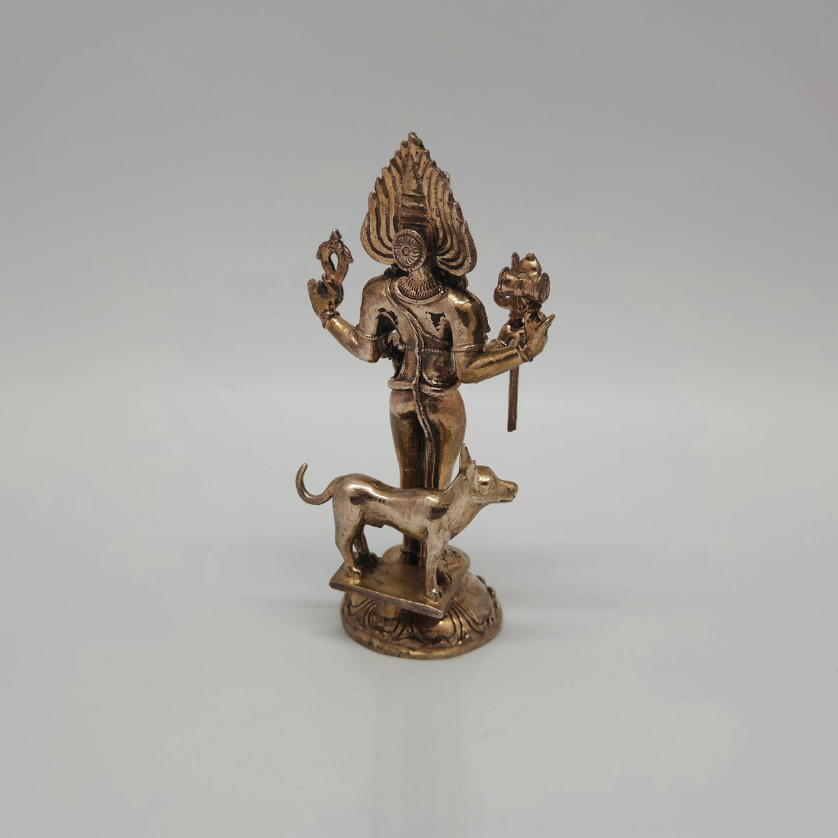 Kala Bhairava Panchaloha Statue 5 Inch | Fierce Shiva Protector with Dog Vahana for Sunday Puja & Protection