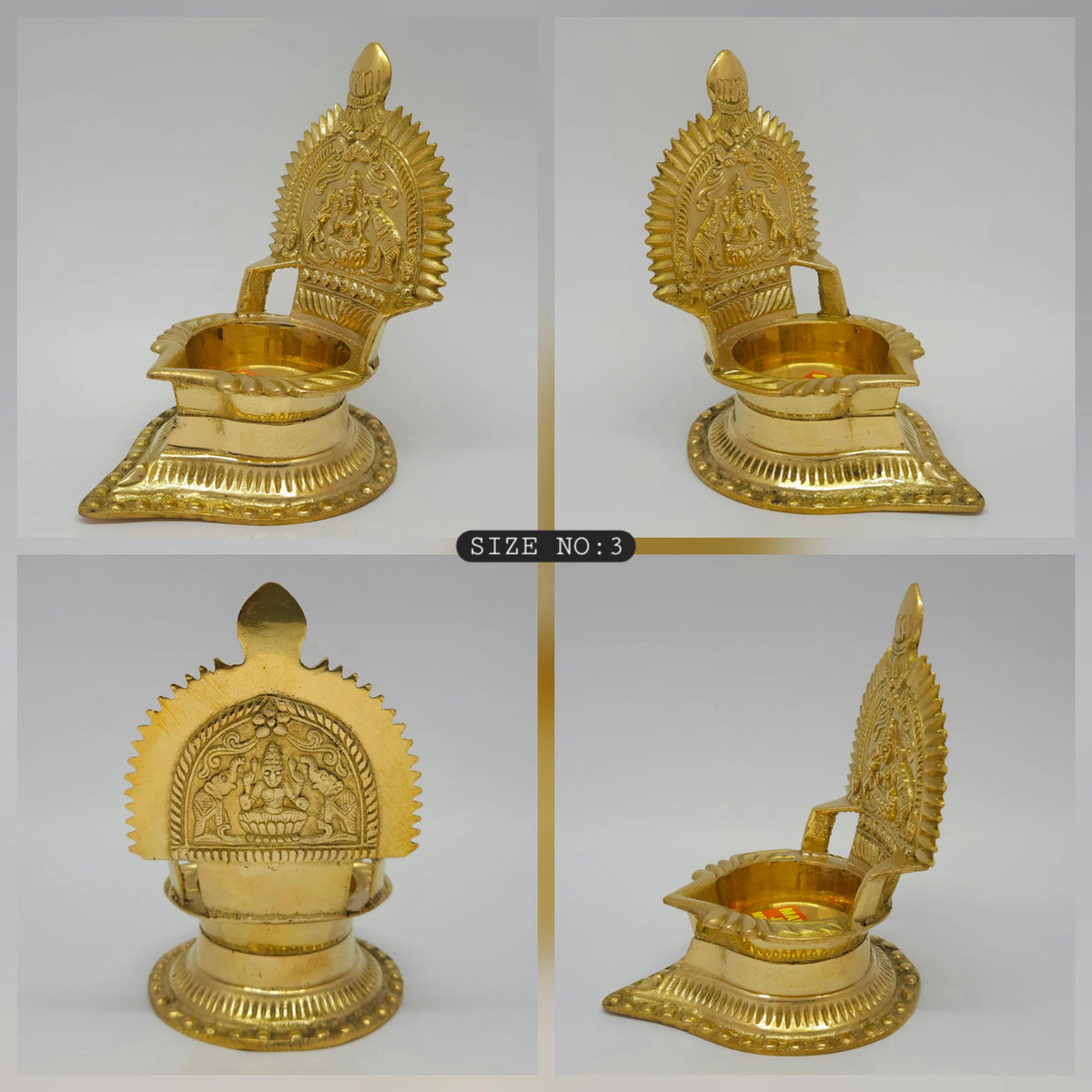 Meenakshi Kamatchi Brass Vilakku - Goddess Lamp for Pooja