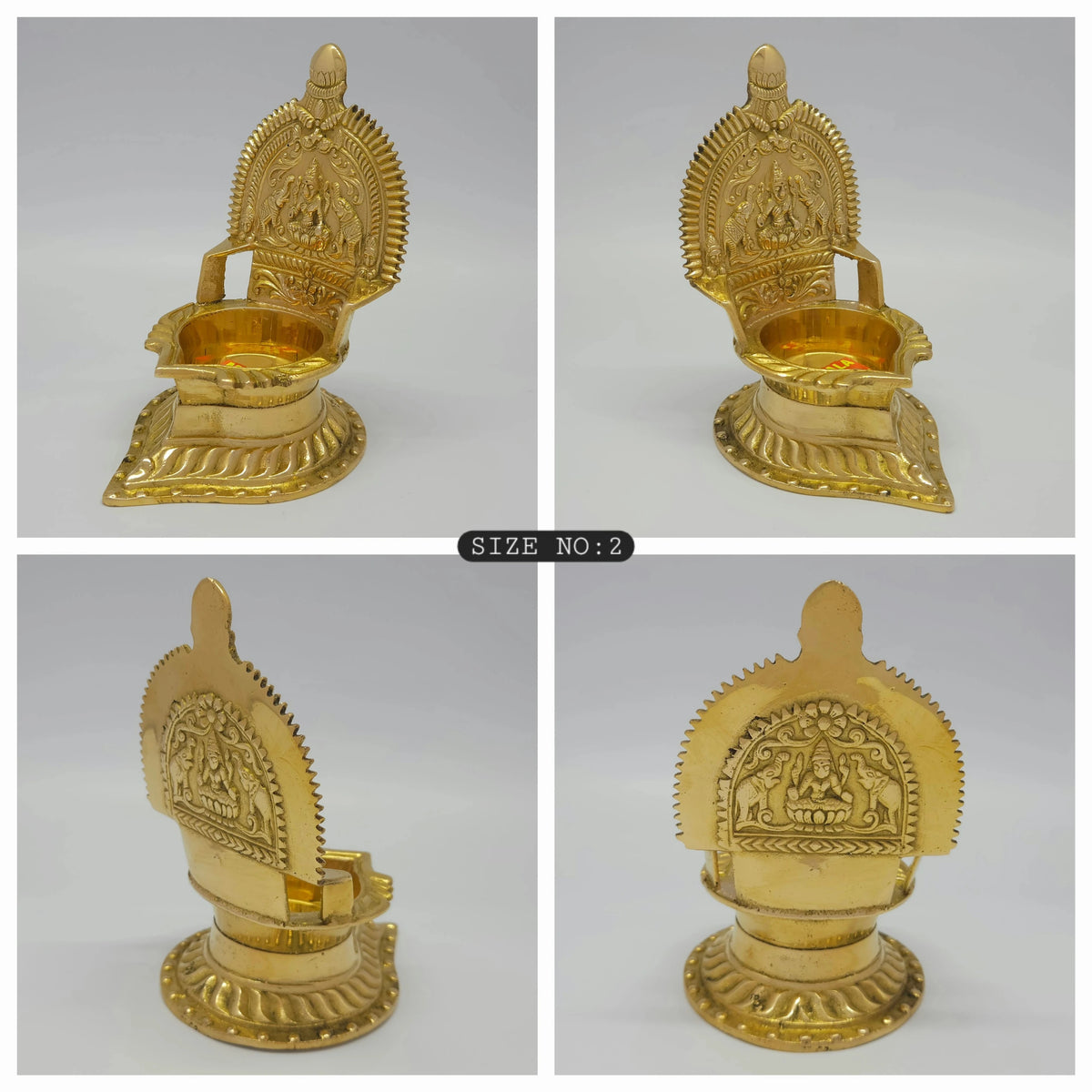 Meenakshi Kamatchi Brass Vilakku - Goddess Lamp for Pooja