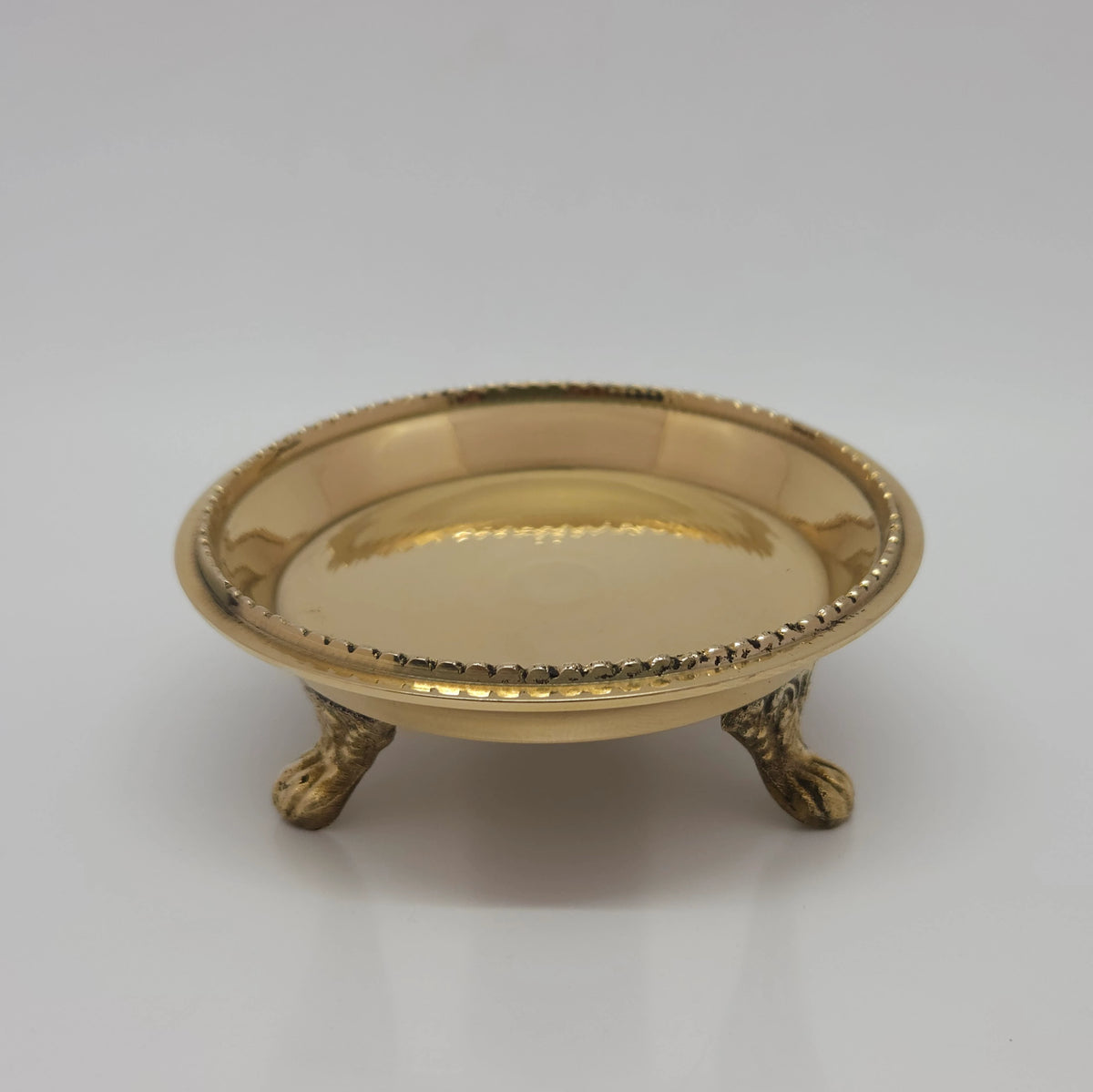 Brass Pooja Tray 3 Legs - Round Pin Tray 3" to 7" | 5 Sizes