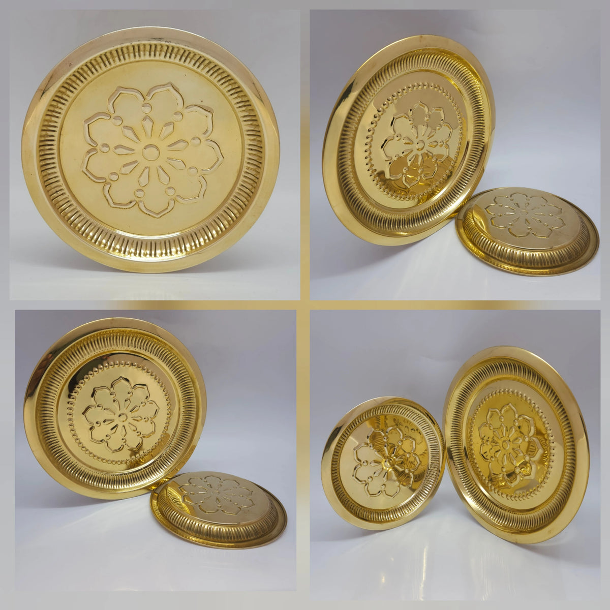 Flower design pooja plate