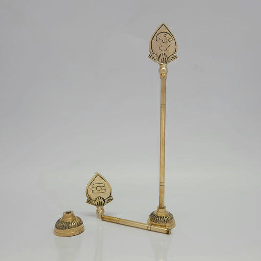 Brass Vel Ayutham  -  Murugan Thiruvadi Symbol for Pooja & Temple Decor
