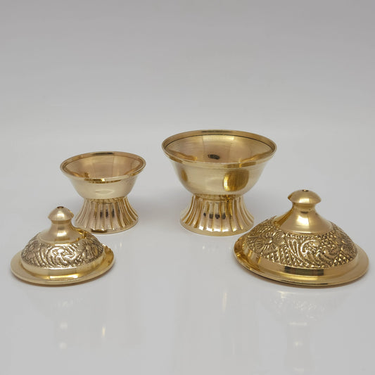Sri Swaminathan & Co Kumbakonam Engraved Brass Kumkum Chimizh Box (4 Sizes Available) - Full Body Pattern Pure Brass Sindoor Holder for Mandir