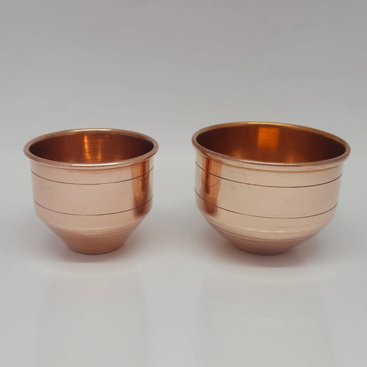 Copper Vattil Bowl 3" to 7" - Traditional Pooja Vessel | 5 Sizes