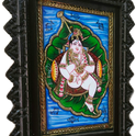 Antique Zigzag Carved Frame of Kuzhandhai Krishna Side View 8 x 6 Inch from Sri Swaminathan & Co