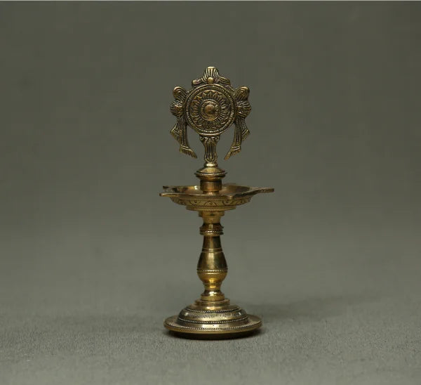 BRASS CHAKRA DEEPAM ANTIQUE