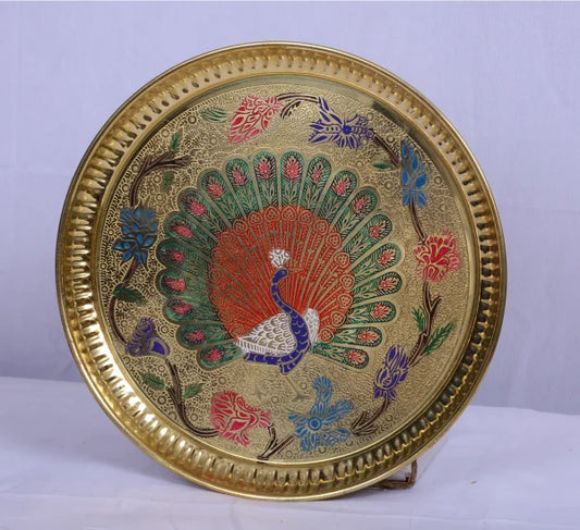 Brass Pooja Tray Peacock 11 420gm