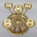 Close up detail shot of the five cups on the brass pancha aarti deepam stand, perfect for burning temple soodam, kapoor, or karpooram