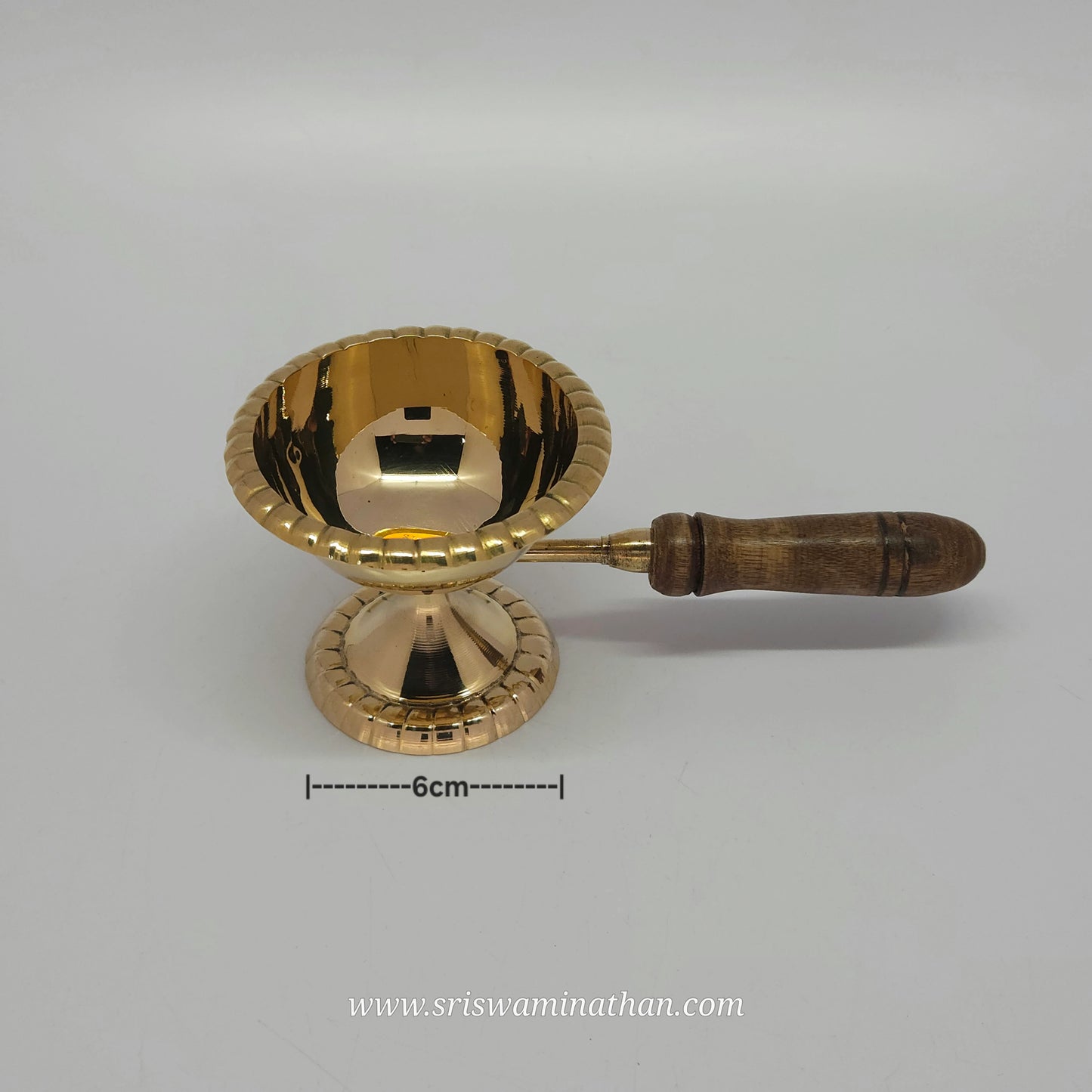 Wooden Grip Brass Dhoobakkal – Traditional Sambrani Spoon