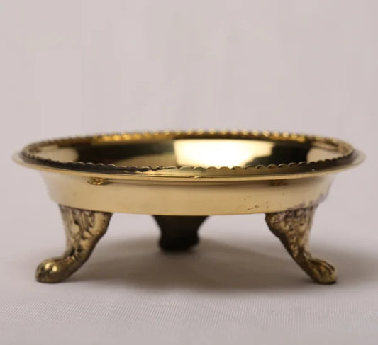 Brass Pooja Pin Tray – 3 Inches Diameter