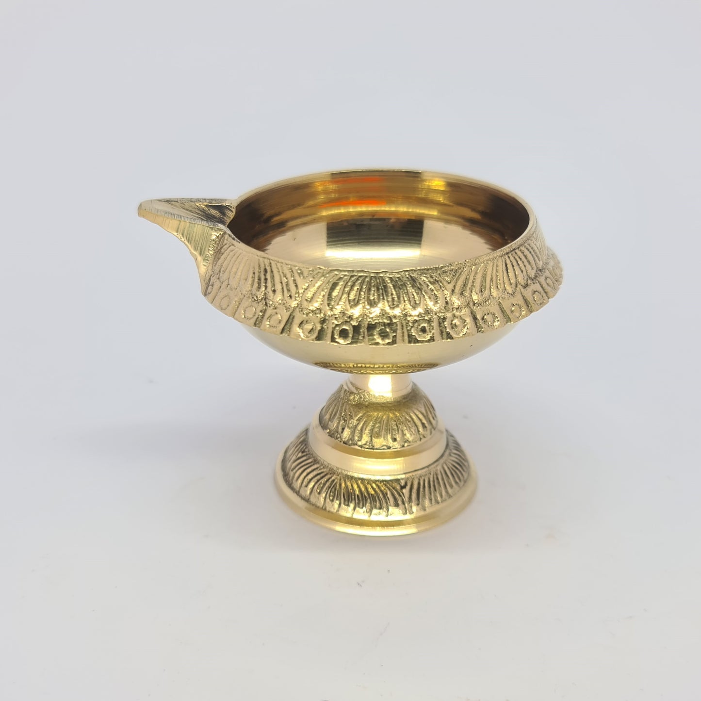 Kubera Brass Deepam - Spiritual Prosperity Oil Lamp (120g)