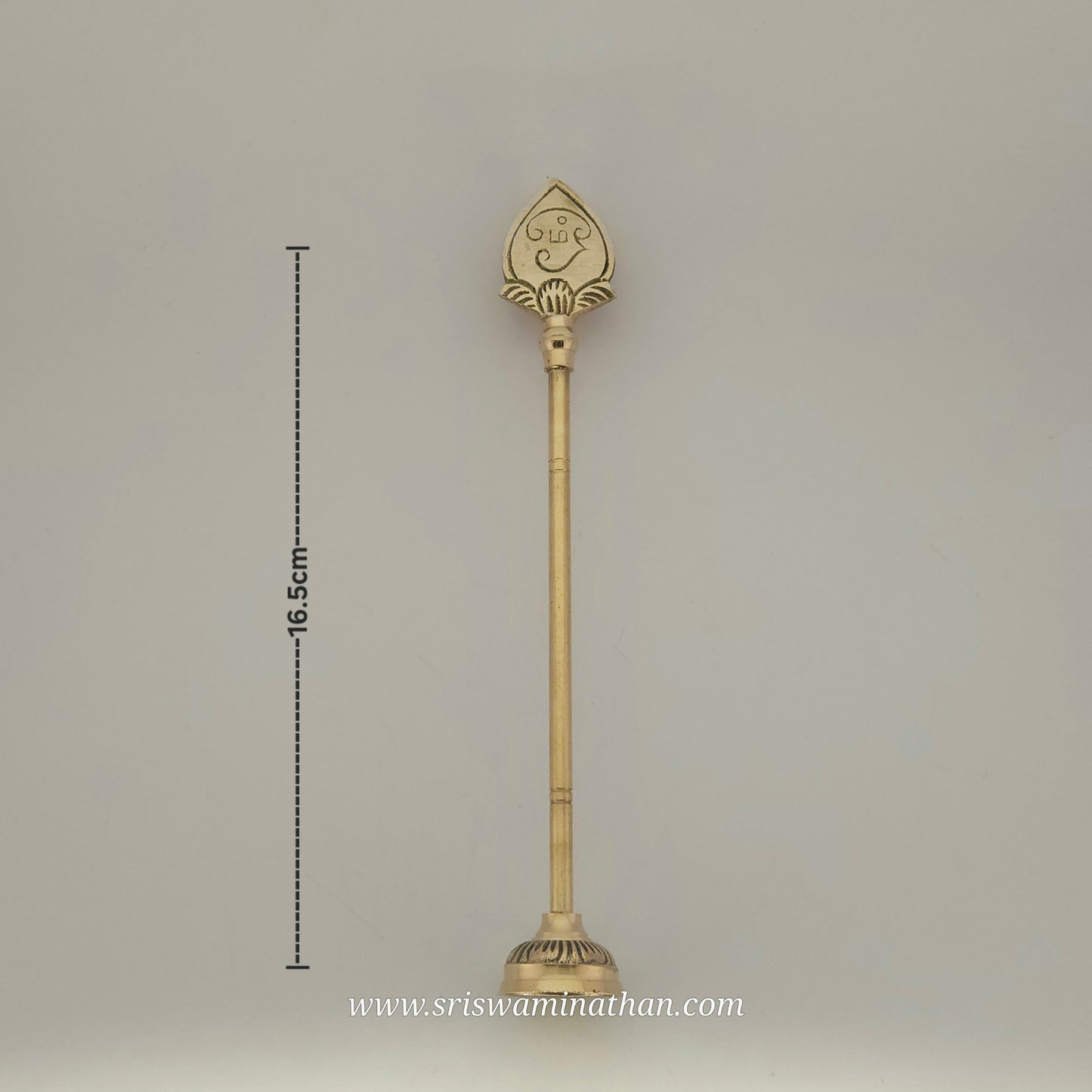 Brass Vel Ayutham  -  Murugan Thiruvadi Symbol for Pooja & Temple Decor