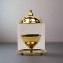 Side View of Anaya Vilakku – 4.5 Inch Brass Oil Lamp with Heat-Resistant Glass for Home Temple